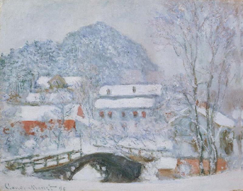 Claude Monet Sandviken Village in the Snow France oil painting art